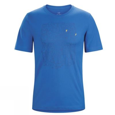 Playeras Arc'teryx Block S/S Hombre Azules - Chile WIY257139